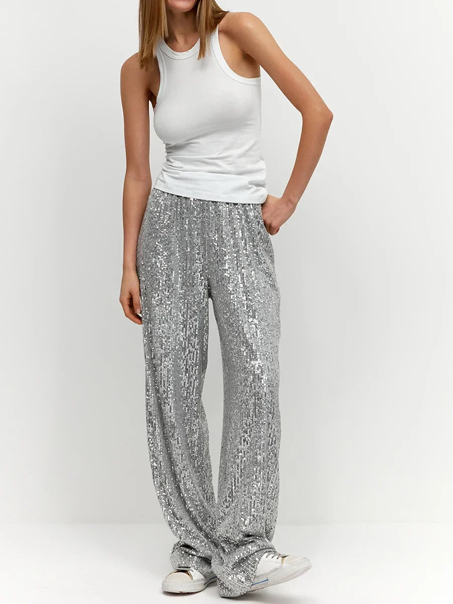 Ally Wide Leg Sequin Pants