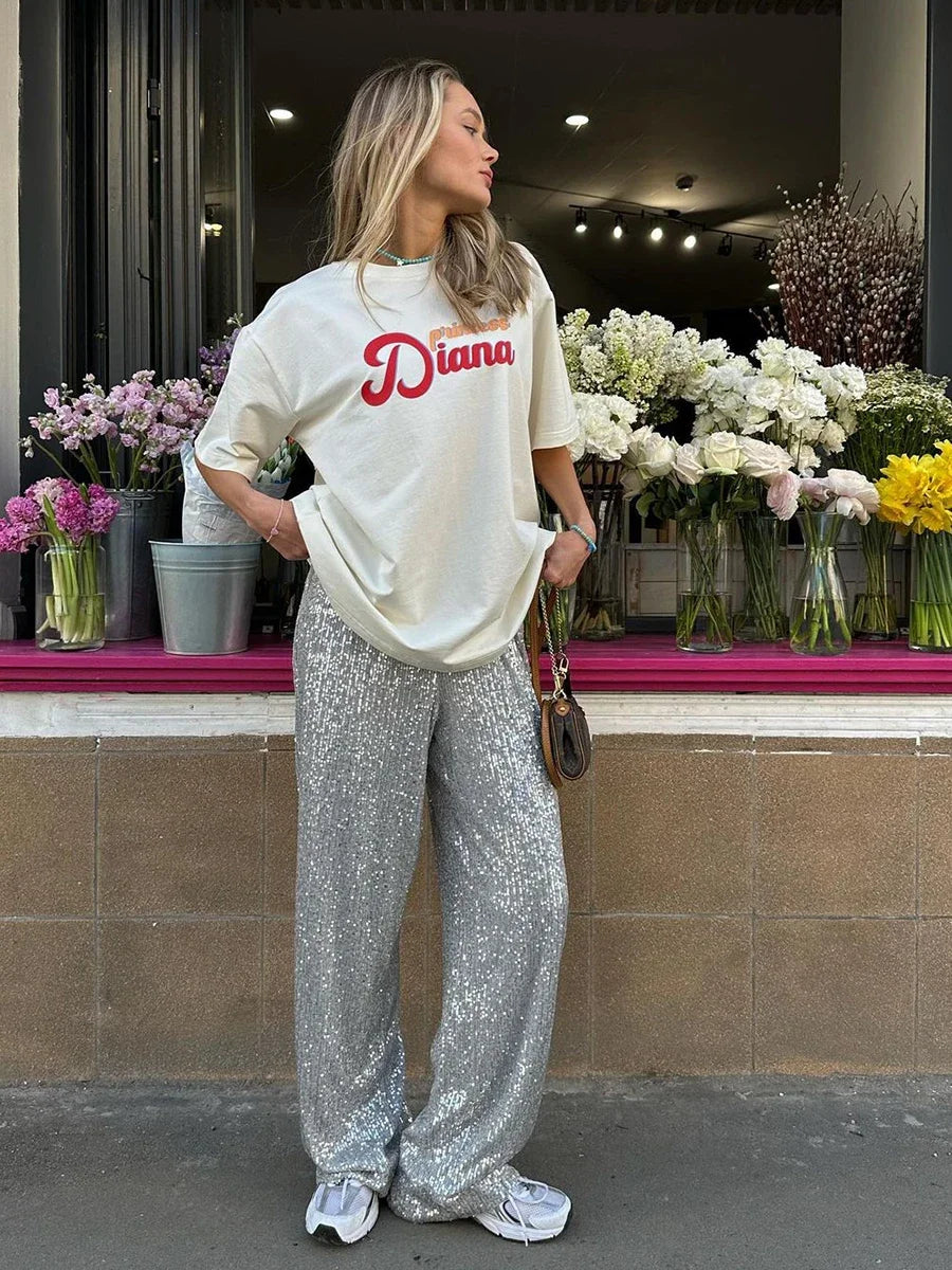 Ally Wide Leg Sequin Pants